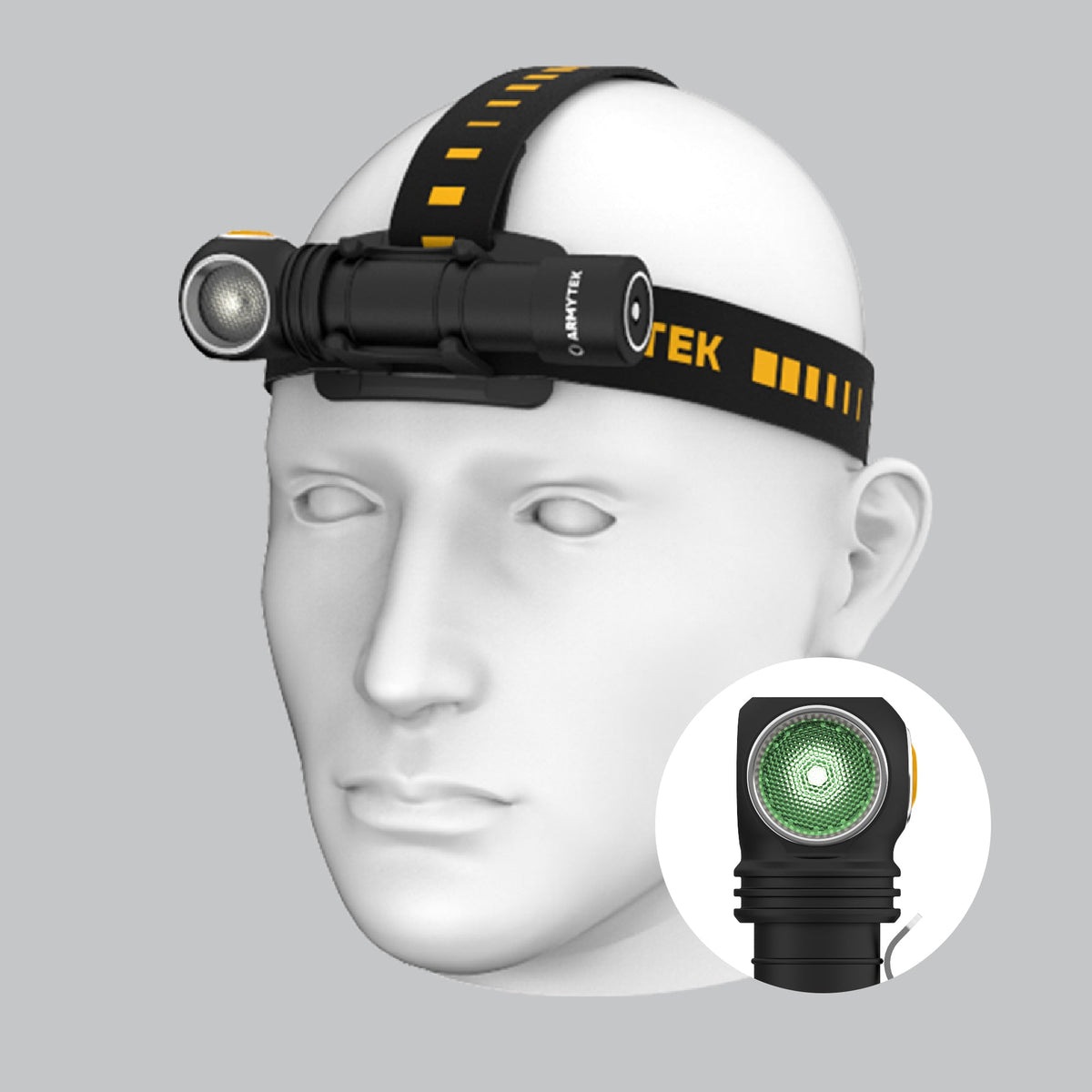 Wizard C2 WG Magnet USB / Vit & Grön / 1100 lm & 400 lm / TIR 70°:120° / 1x18650 (inkl.) - Armytek