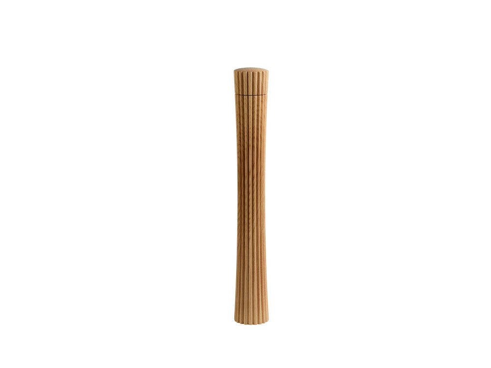 PLEATS, salt/peppar keramisk kvarn, stor i ljus ask - Legnoart