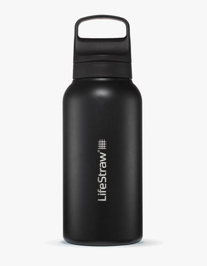 Go 2.0 Stainless Steel Water Filter Bottle Svart / 1 L - LifeStraw