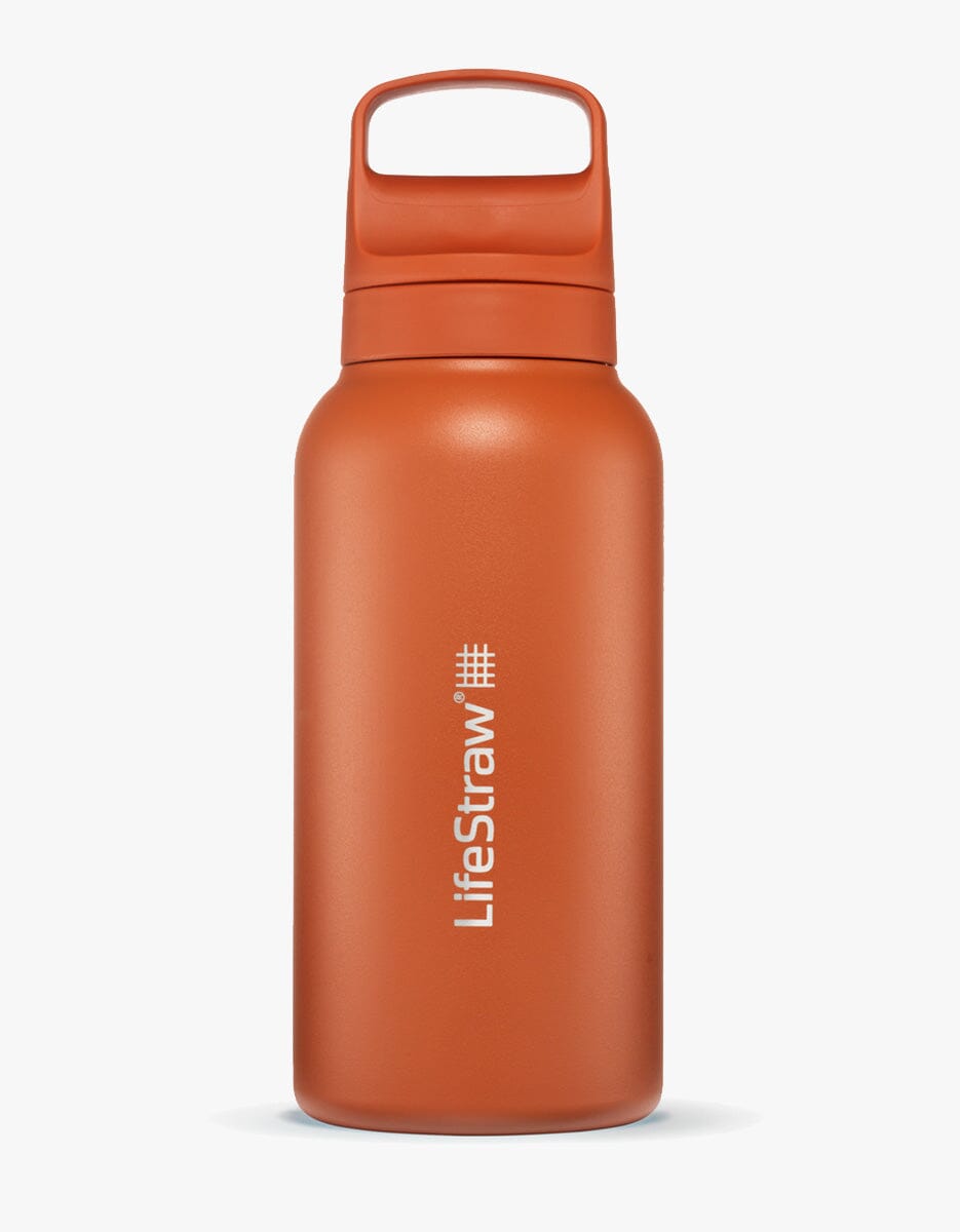 Go 2.0 Stainless Steel Water Filter Bottle Kyoto Orange / 1 L - LifeStraw