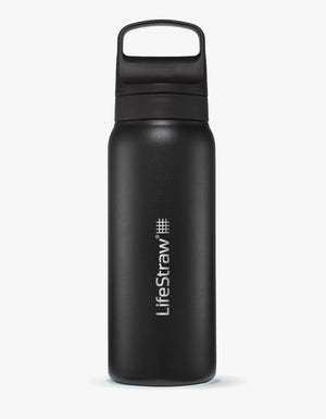 Go 2.0 Stainless Steel Water Filter Bottle Svart / 700 ML - LifeStraw
