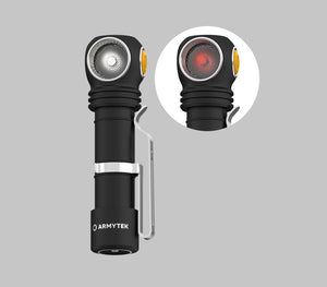 Wizard C2 WR Magnet USB / Vit & Röd / 1100 lm & 230 lm / TIR 70°:120° / 1x18650 (incl.) - Armytek