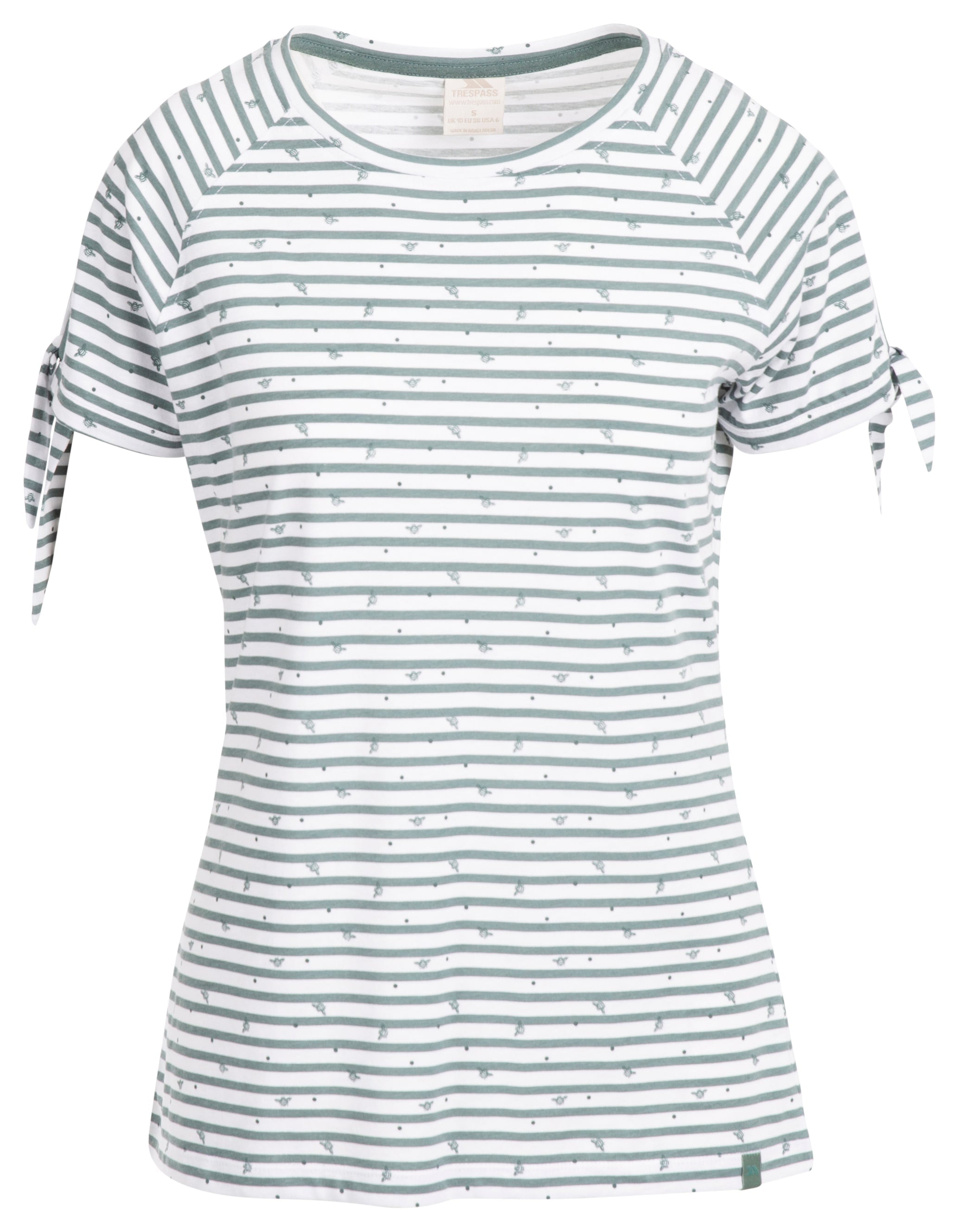 Penelope - Teal Mist Stripe Bee Print – Trespass