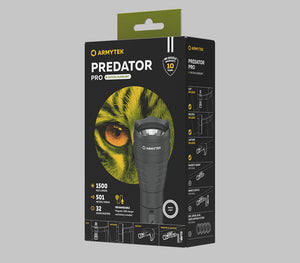 Predator Pro Magnet USB / Vit / 1500 lm / 5°:40° / 1x18650 (inkl.) - Armytek