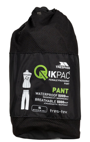 Qikpac Pant -female Packaway Trs - Black - Trespass