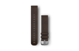 Quick Release remme (20 mm), Mørkebrunt læder, sølv hardware 1