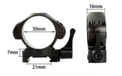 30mm Picatinny/Weaver ringar med snabbfäste - HuntElite