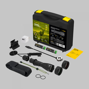 Viking Pro Extended Set / Varm / Fullt utrustat set för taktiska uppgifter: ficklampa, två 18650 Li-Ion-batterier, magnetisk USB-laddare, magnetiskt fäste, magnetisk fjärrströmbrytare, två färgfilter - Armytek