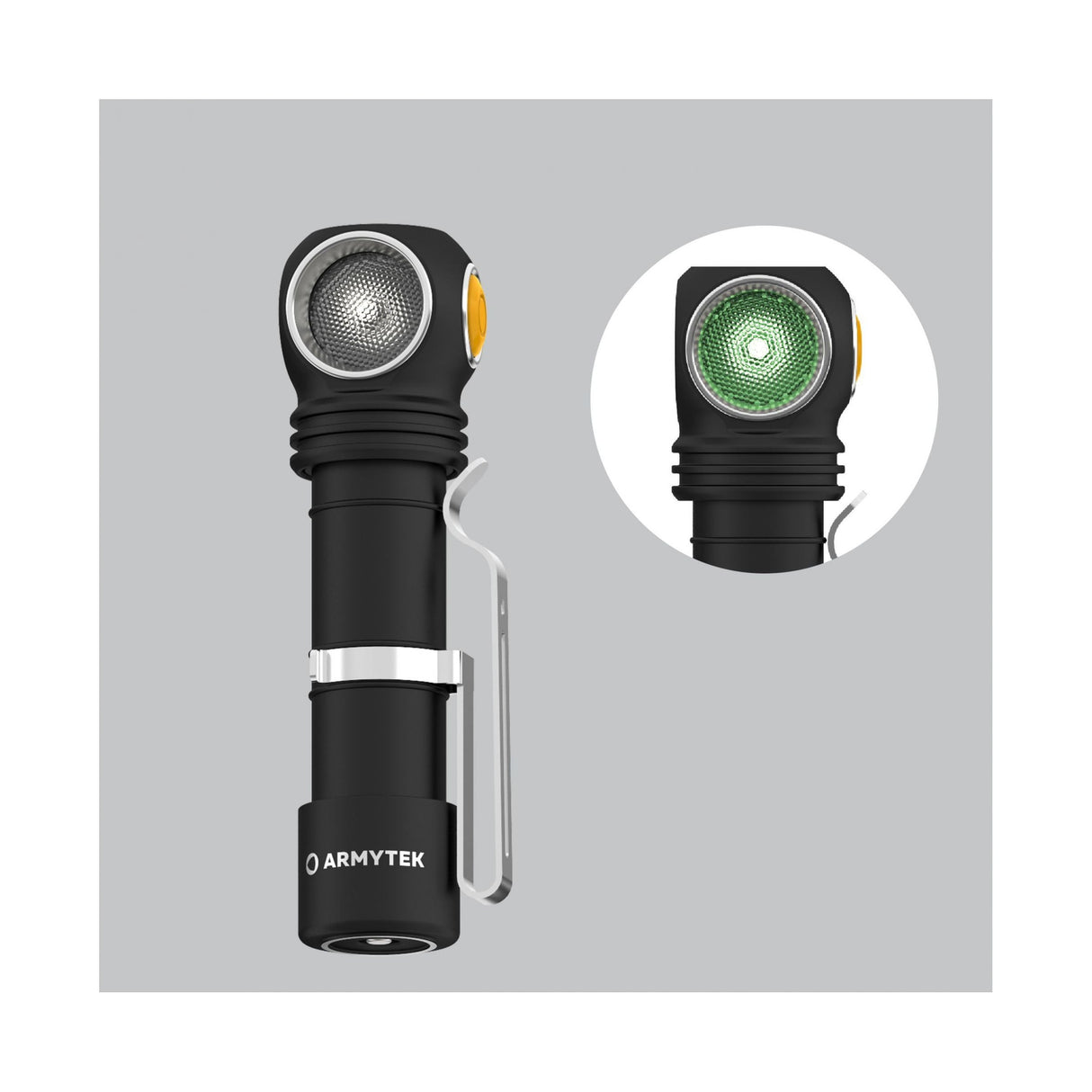 Wizard C2 WG Magnet USB / Vit & Grön / 1100 lm & 400 lm / TIR 70°:120° / 1x18650 (inkl.) - Armytek
