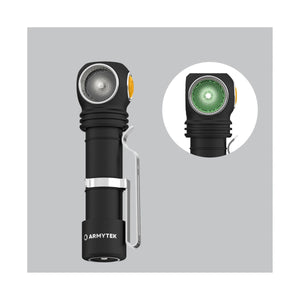 Wizard C2 WG Magnet USB / Vit & Grön / 1100 lm & 400 lm / TIR 70°:120° / 1x18650 (inkl.) - Armytek