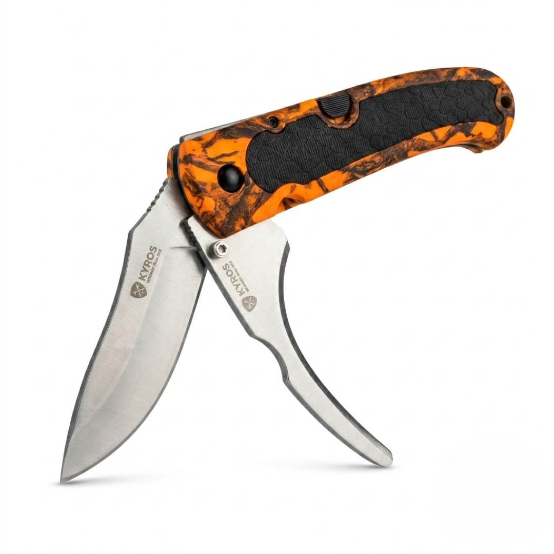 Orange camo kniv 2 blad – HuntElite