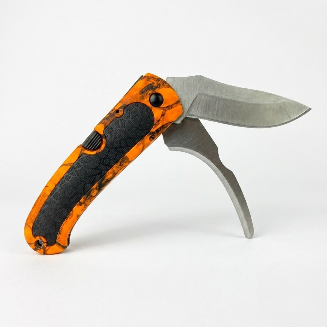 Orange camo kniv 2 blad – HuntElite