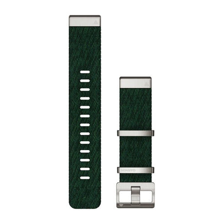 QuickFit® 22 urremme, Læder/FKM hybridrem, sort/grøn 1