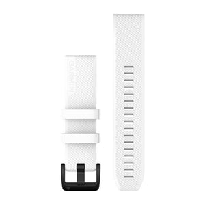 QuickFit® 22 klockarmband Vit, Svart hårdvara i rostfritt stål – Garmin