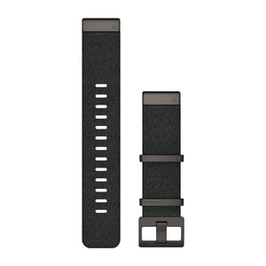 QuickFit® 22 klockarmband, Jacquardvävt nylonarmband – Svartmelerad – Garmin