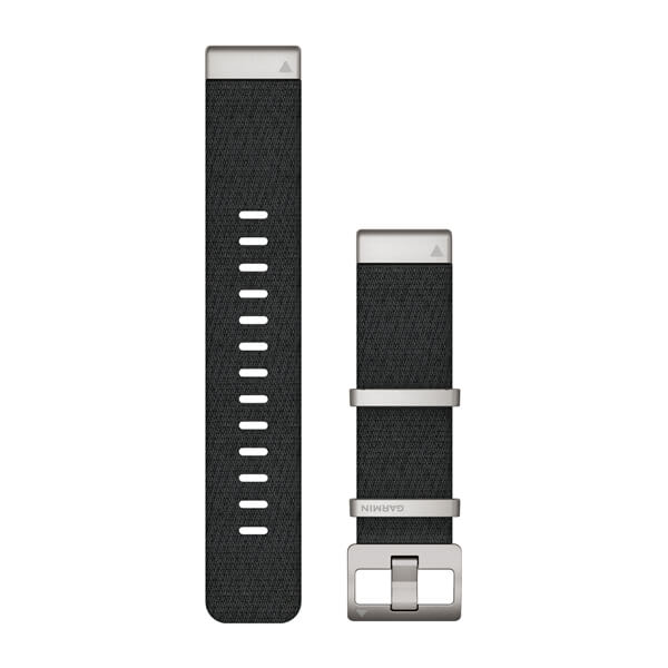 QuickFit® 22 Klockarmband, Jacquardvävt Nylonarmband – Svart – Garmin