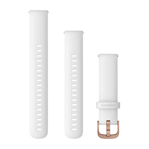 Snabbfästen för rem (18 mm), Vit, Roséguld Hardware – Garmin