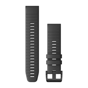 QuickFit® 22 Klockarmband Slate Grey Silikon, Svart Hårdvara – Garmin