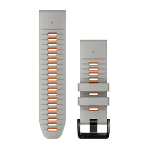 QuickFit® 26 klockarmband, Fog Gray/Ember Orange silikon – Garmin