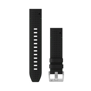 QuickFit® 22 Klockarmband, Läder/FKM Hybridarmband, Svart/Grön – Garmin