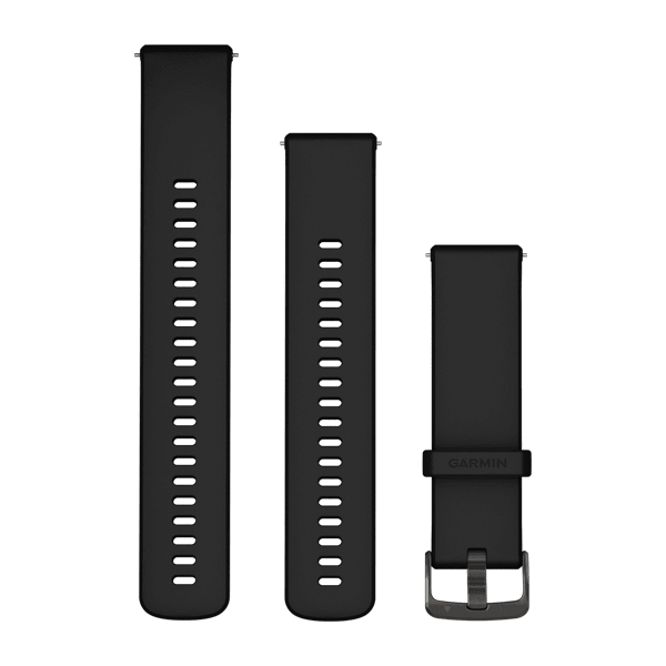 Snabbfästen Remmar (22 mm), Svart Med Slate Grey Hardware – Garmin