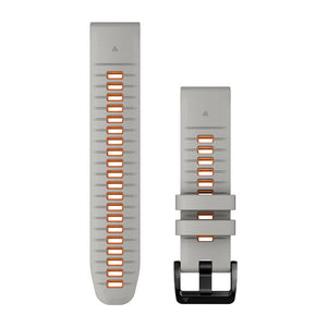 Quickfit 22 mm Klockarmband Fog Gray/Ember Orange Silikon – Garmin