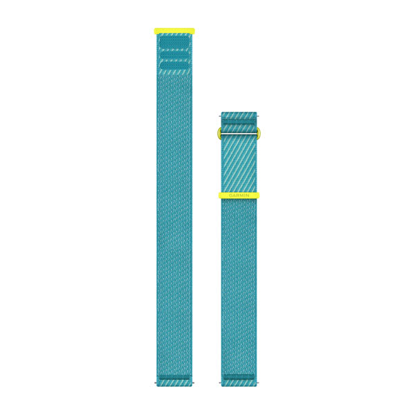 Quick Release Remmar (22 mm) Amp Yellow/Turkos ComfortFit Tyg – Garmin