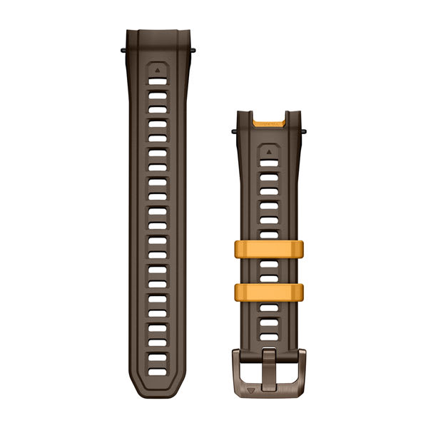22 mm armband (Instinct® 3 - 45 mm/Instinct Crossover AMOLED), Cocoa silikon med metallspänne – Garmin