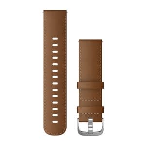 Quick Release remme (22 mm), Brunt læder med Sølvtone hardware 1
