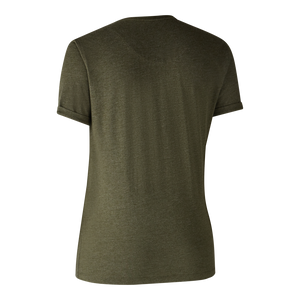 Dam Basis 2-pack T-shirt Adventure - Grön Melange - Deerhunter