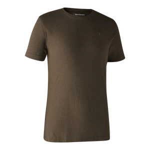 Basis 2-pak T-shirt - Brown Leaf Melange - Deerhunter