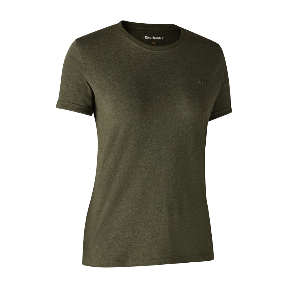 Dam Basis 2-pack T-shirt Adventure - Green Mel/Brown Leaf - Deerhunter