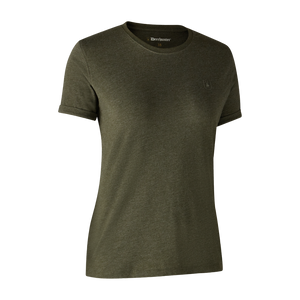 Dam Basis 2-pack T-shirt Adventure - Green Mel/Brown Leaf - Deerhunter
