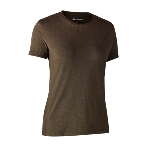 Dam Bas 2-pack T-shirt Brown Leaf Melange - Deerhunter