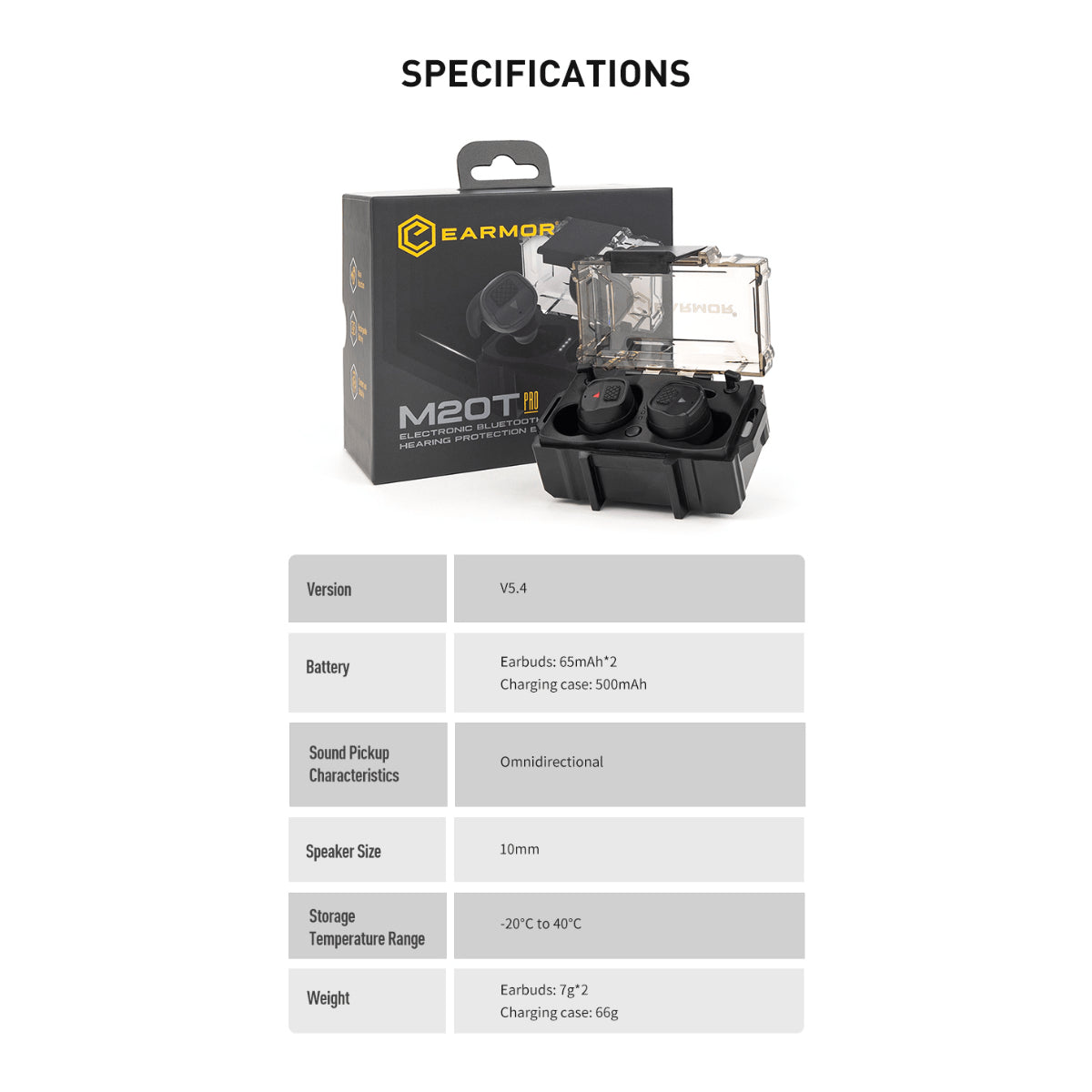 M20T PRO Bluetooth In-Ear Hörselskydd - Earmor
