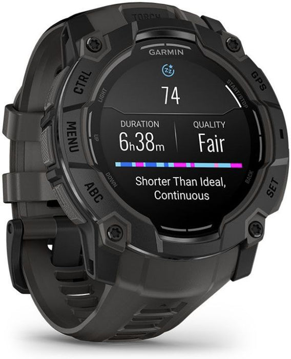 Instinct® 3 – 50 mm, Solar, Sort med Charcoal rem 1