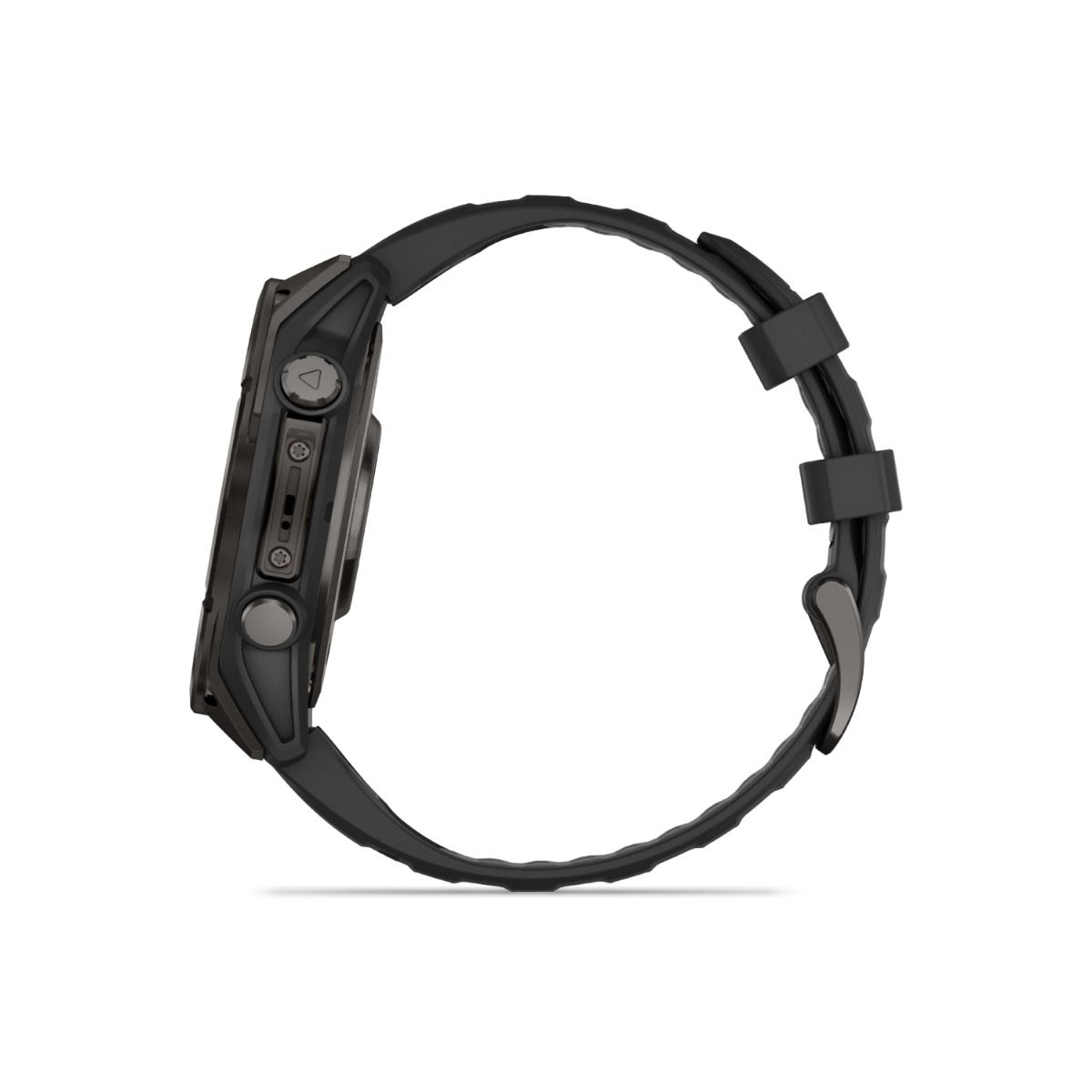 fēnix® 8 – 47 mm, AMOLED, Sapphire, Carbon Grey DLC-titanium med Svart/Pebble Grey silikonarmband – Garmin