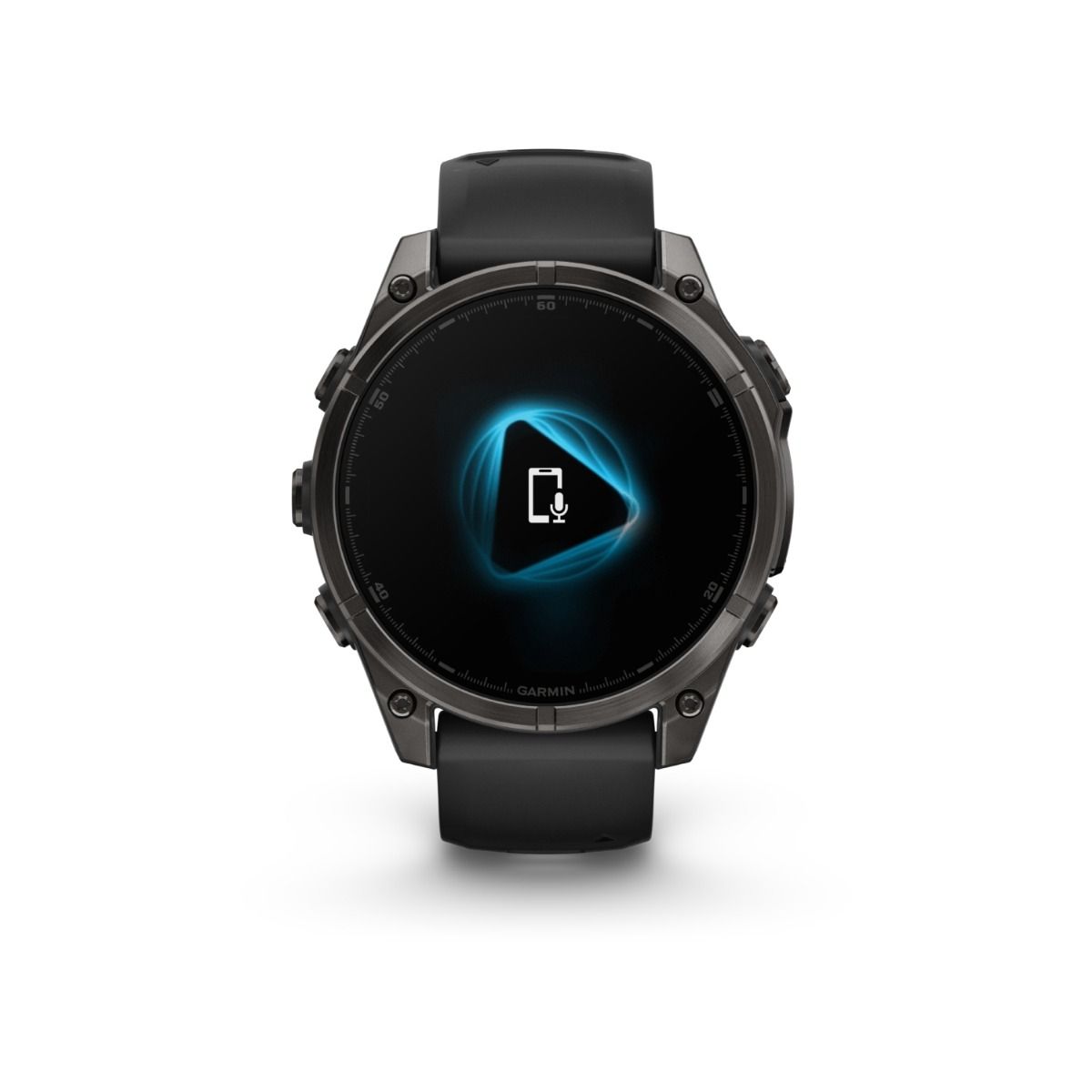fēnix® 8 – 47 mm, AMOLED, Sapphire, Carbon Grey DLC-titanium med Svart/Pebble Grey silikonarmband – Garmin