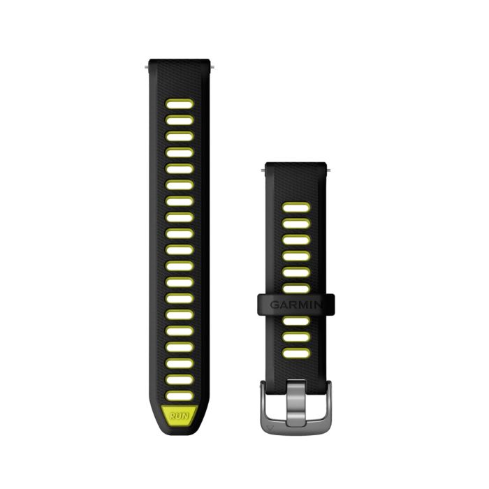 Quick Release remme (18 mm), Sort/Amp Yellow silikone, Slate hardware 1