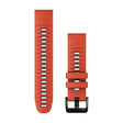 Quickfit 22 mm urremme, Flame Red/Graphite silikone 1