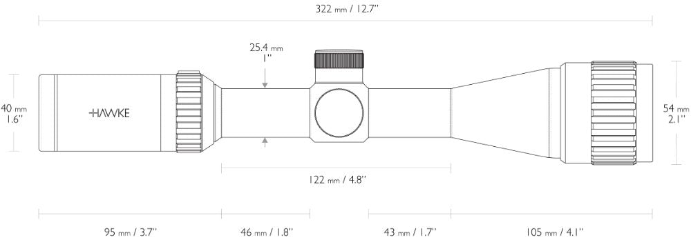 Vantage IR 3-9x40 AO Mil Dot - Hawke