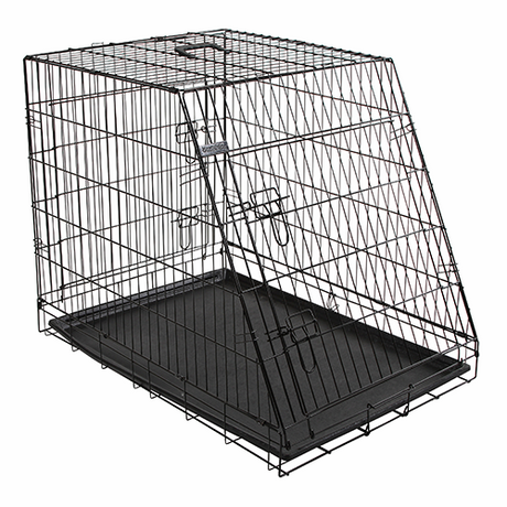 Hopfällbar hundbur i stål, sned - 63x48x57 cm – Kerbl