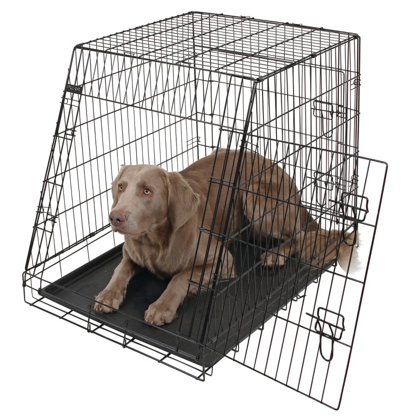 Hopfällbar hundbur i stål, sned - 63x48x57 cm – Kerbl