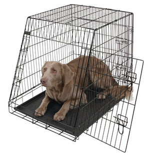 Hundbur i stål, fällbar, sned – 92x63x74 cm – Kerbl
