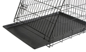 Hundbur i stål, hopfällbar, sned – 76x54x64cm – Kerbl