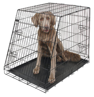 Hundbur i stål, hopfällbar, sned – 76x54x64cm – Kerbl