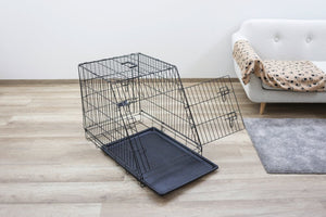 Hundbur i stål, hopfällbar, sned – 76x54x64cm – Kerbl
