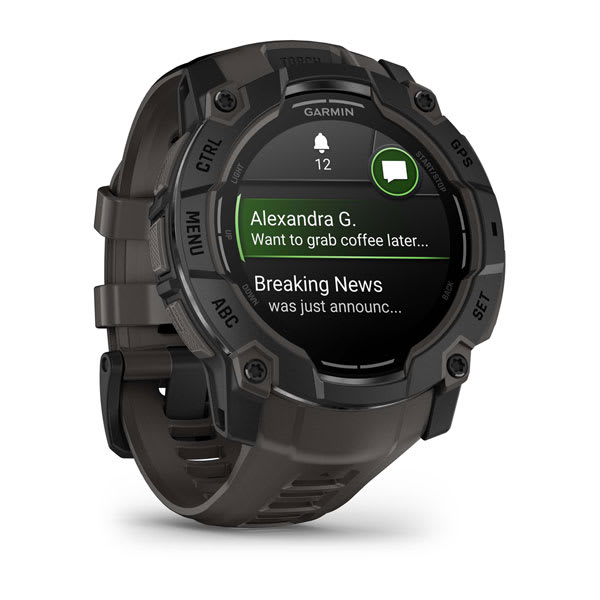 Instinct® 3 – 50 mm, AMOLED, Svart med Charcoal rem – Garmin
