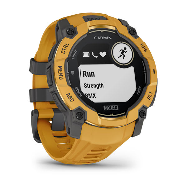 Instinct® 3 – 50 mm, Solar, Sunburst med Sunburst/Grey rem – Garmin
