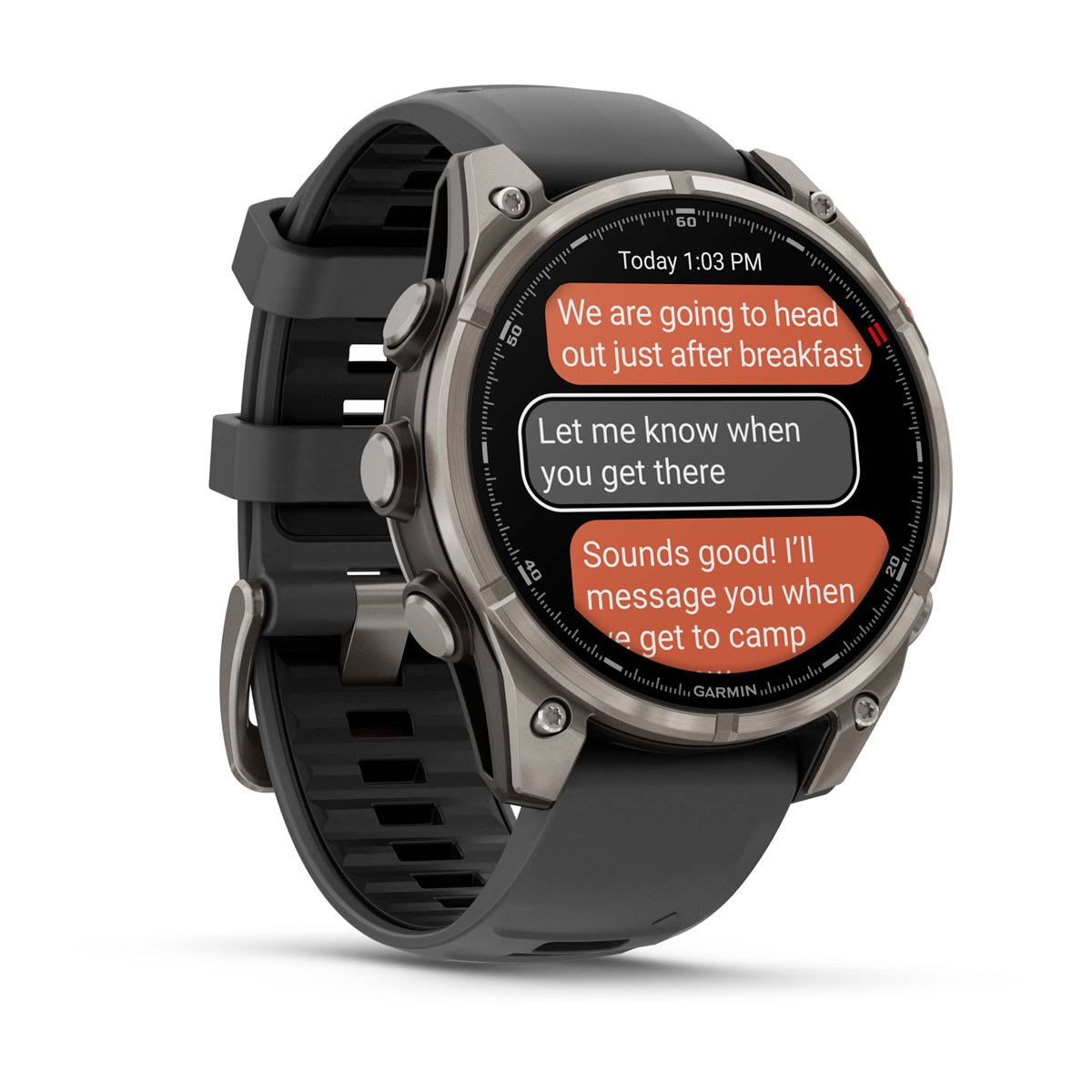 fēnix® 8 Pro – 47 mm, AMOLED, Sapphire, titan med silikonarmband i Graphite/Svart – Garmin